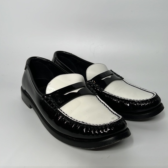 ❌SOLD❌ Saint Laurent Le Loafer Flats in Nero & Blanc Optique 38 - Picture 4 of 10